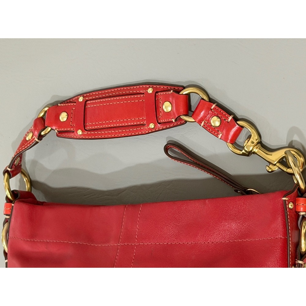Coach 10615 Ergo Hobo Bag Womens Red Leather Brass Hardware Good Condition - Picture 5 of 16